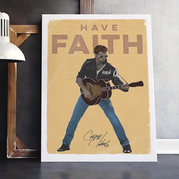 George Michael Art Print, Poster, Artwork, Graphics, Graphic Art, Design, Wham, Faith, Giclée, A2, A3, A4, A5, Greetings Card