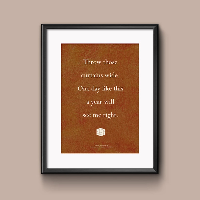 Elbow Lyrics Art Print Poster Artwork Graphics Graphic Etsy UK