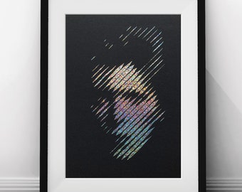 David Bowie Ziggy Stardust Papiergesneden Portret