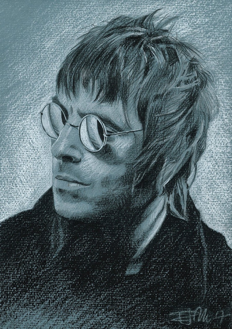 Liam Gallagher, Oasis, Art Print, Drawing, Portrait, Artwork, Giclée Print, Wall Art, Greetings