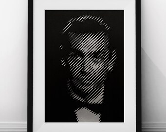 Sean Connery Portret - Handgesneden papier - Kunst aan de muur - James Bond 007 Foto