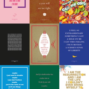 Manchester, Joy Division, New Order, Oasis, Elbow, Buzzcocks, Smiths, Letras, Arte Gráfico, Diseño, Arte Pop, A5, A6, Tarjeta de felicitación, Postal