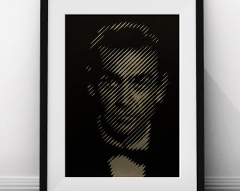 Sean Connery Portret - Handgesneden papier - Kunst aan de muur - James Bond 007 Foto