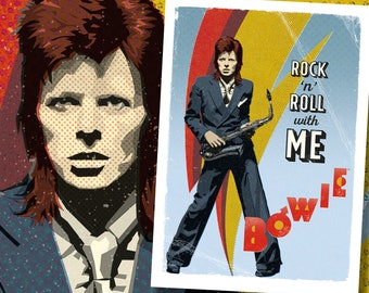 David Bowie Art Print, Poster, Artwork, Graphics, Graphic Art, Design, Pinups, Diamond Dogs, Ziggy Stardust, Aladdin Sane, A2, A3, A4