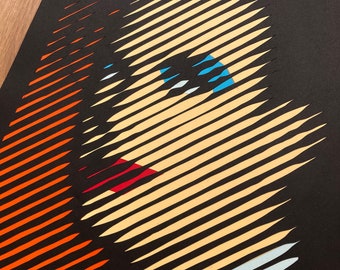 Robert Smith, The Cure Portrait – Hand-cut Paper – Wall Art – Robert Smith Picture – Orange