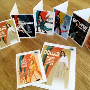 David Bowie Grußkarte, Postkarte, Druck, Poster, Kunstwerk, Grafik, Grafikkunst, Geburtstagskarte, Hunky Dory, Ziggy Stardust, Helden, A5