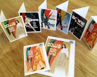 David Bowie Greetings Card, Postcard, Print, Poster, Artwork, Graphics, Graphic Art, Birthday Card, Hunky Dory, Ziggy Stardust, Heroes, A5