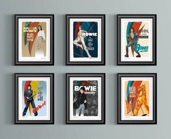 Buy David Bowie Print Set, Art Print, Poster, Artwork Buy David Bowie Print Set, Art Print, Poster, Artwork
