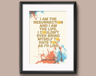 Stone Roses, I Am The Resurrection, Lyrics, Print, Poster, Graphics, Graphic Art, Design, Pop Art, Giclée, A2, A3, A4, A5, Greetings Card