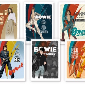 David Bowie Grußkarte, Postkarte, Druck, Poster, Kunstwerk, Grafik, Grafik, Geburtstagskarte, Hunky Dory, Ziggy Stardust, A5, A6