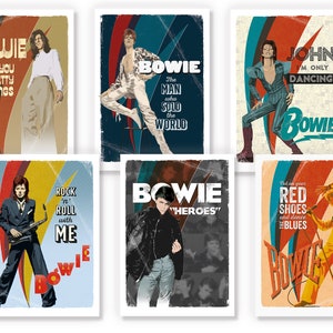 David Bowie Greetings Card, Postcard, Print, Poster, Artwork, Graphics, Graphic Art, Birthday Card, Hunky Dory, Ziggy Stardust, A5, A6