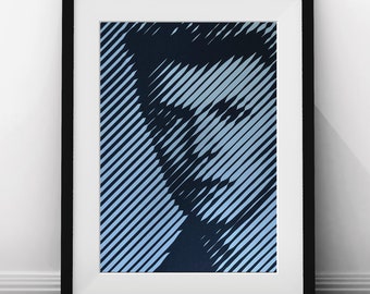 David Bowie Serious Moonlight Paper-cut Portrait
