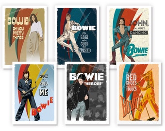 David Bowie Print Set, Art Print, Poster, Artwork, Graphics, Graphic Art, Design, Hunky Dory, Aladdin Sane, Ziggy Stardust, A2, A3, A4