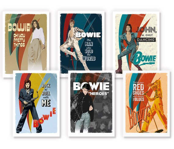 David Bowie Print Set, Art Print, Poster, Artwork, Graphics David Bowie Print Set, Art Print, Poster, Artwork, Graphics