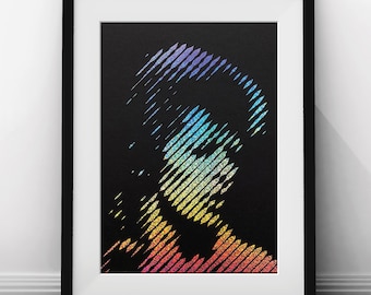 David Bowie Ziggy Stardust Paper-cut Portrait