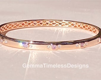 Natural Untreated Pink Diamond Bangle