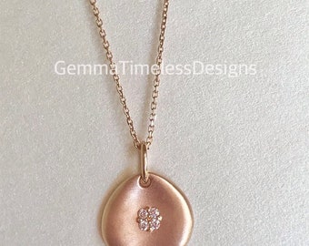 Natural Untreated Pink Diamond Eucalyptus Leaf Pendant with chain 18K Solid Gold-Australiana Collection