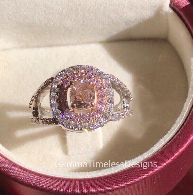 1.00ct Natural Untreated Pink Diamond Engagement Ring image 1