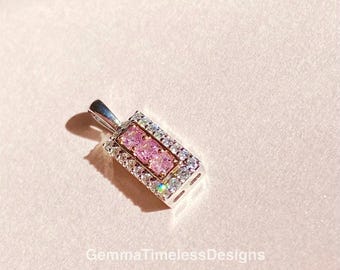 Natural Untreated Pink Diamond Pendant 18k Gold