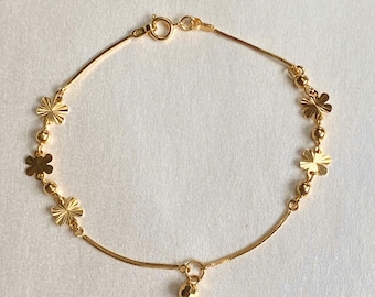 Solid 16k Gold Charms Bracelet