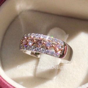 Anillo de diamante rosa natural sin tratar imagen 1