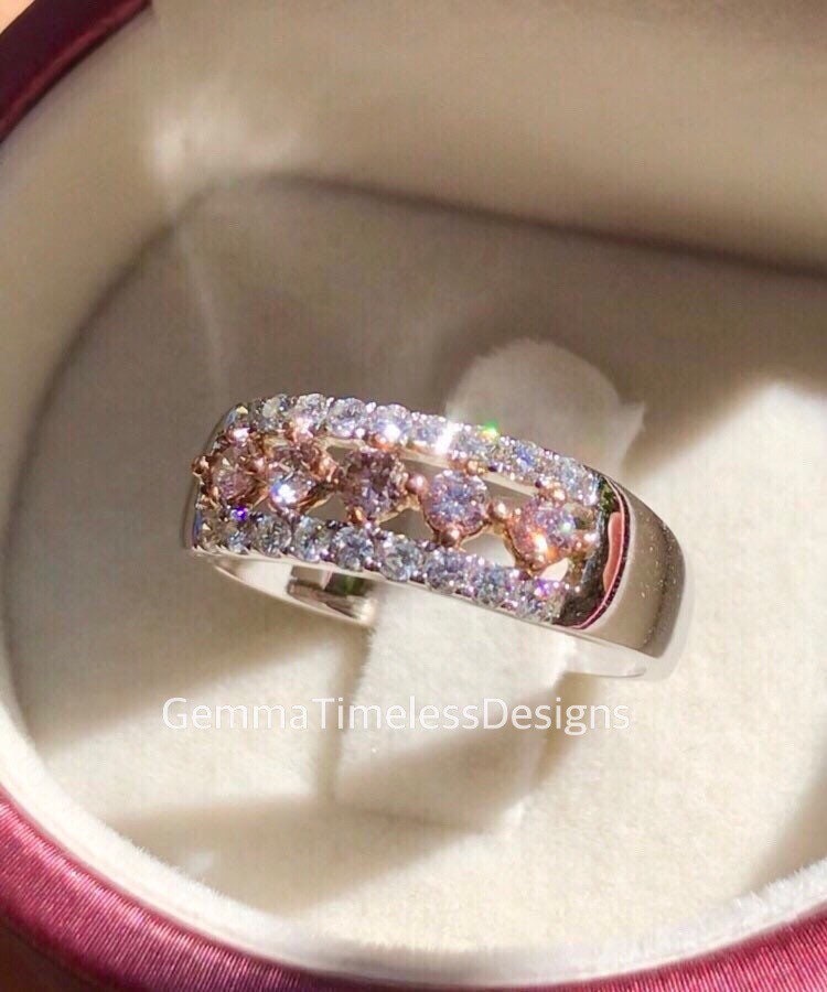 Natural pink diamond rings for sale deals