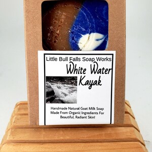 Natural Raw Goat Milk Soap Bar - White Water Kayak Fresh Goat Milk Body Soap - Handcrafted Self Care - Artisan Cold Processed Bath Soap
