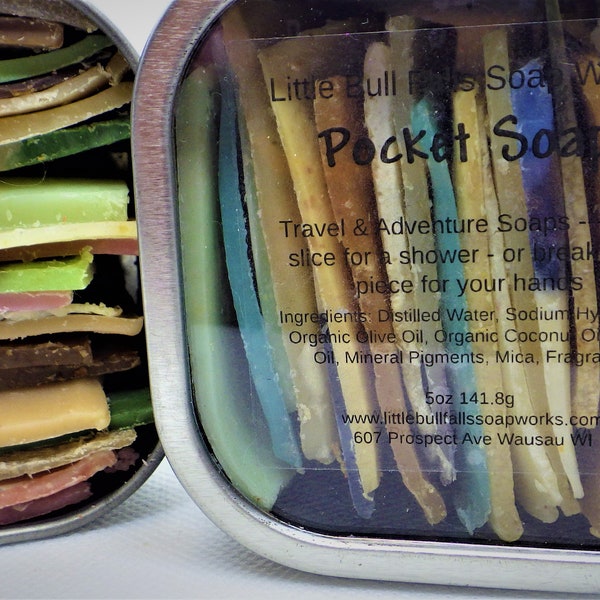 Travel Soap - Soap on the go - Adventure Soap - single use soap - soap travel tin - camping soap - guest soap  - soap travel box