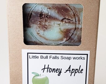 Natural Raw Goat Milk Soap Bar - Honey Apple Fresh Goat Milk Body Soap - Handcrafted Self Care - Artisan Cold Processed Bath Soap