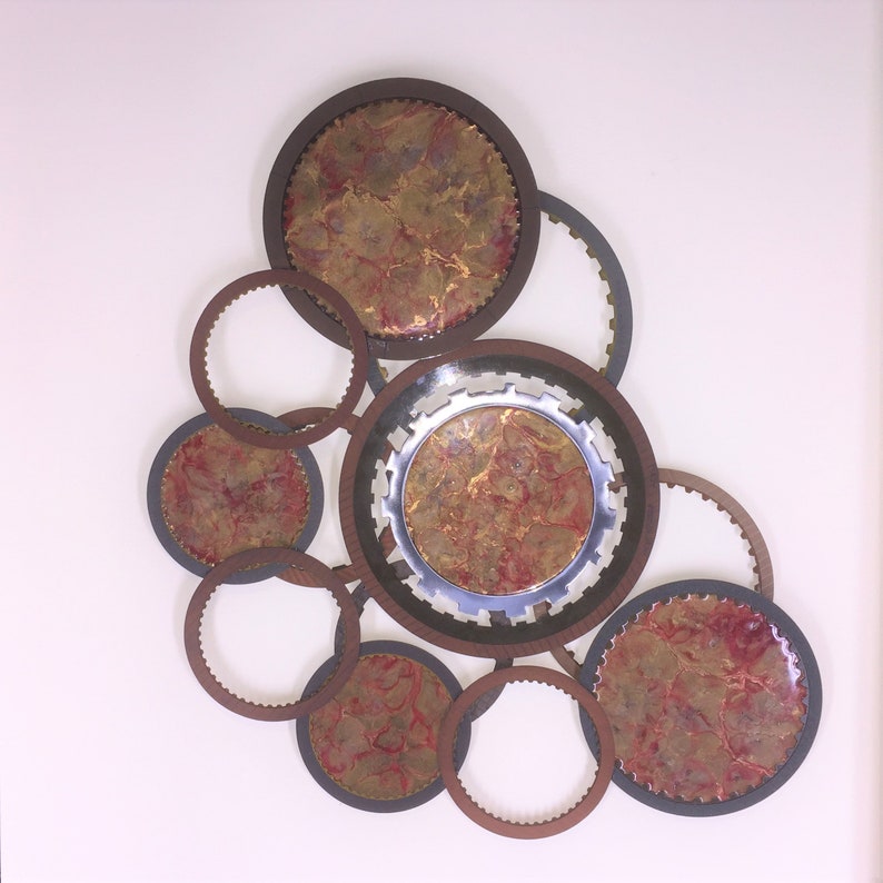 Epoxy Resin Wall Art With Gears, Steampunk, Upscale Industrial, 3D Wall