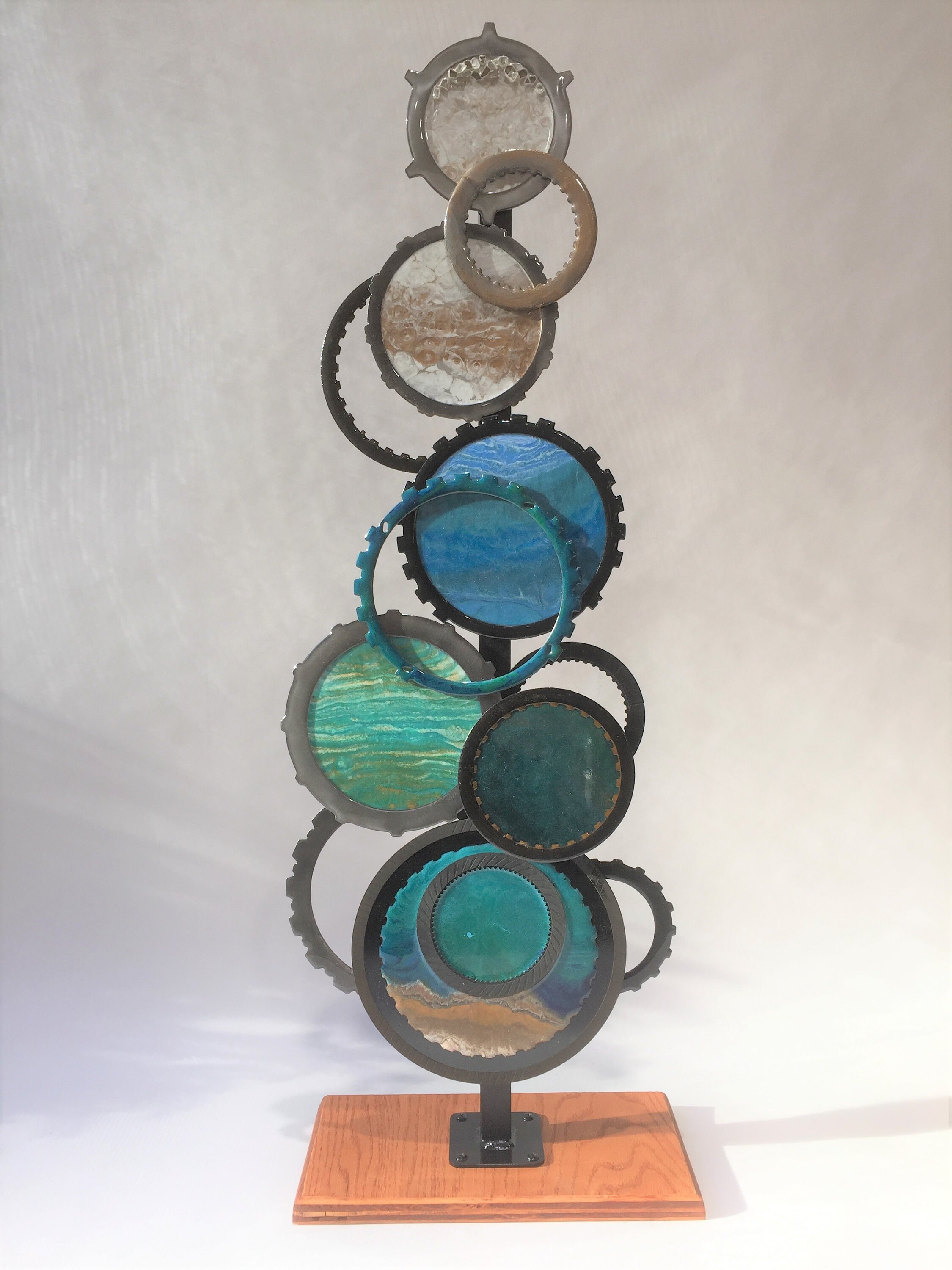 Epoxy resin art with gears steampunk upscale industrial 3D Etsy