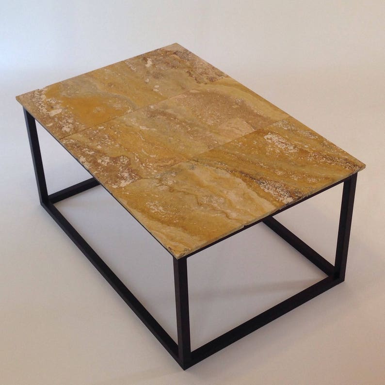 Travertine Stone Coffee Table End Table Rustic Decor Table Etsy