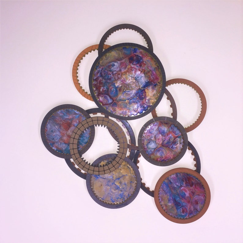 Epoxy Resin Wall Art With Gears, Steampunk, Upscale Industrial, 3D Wall