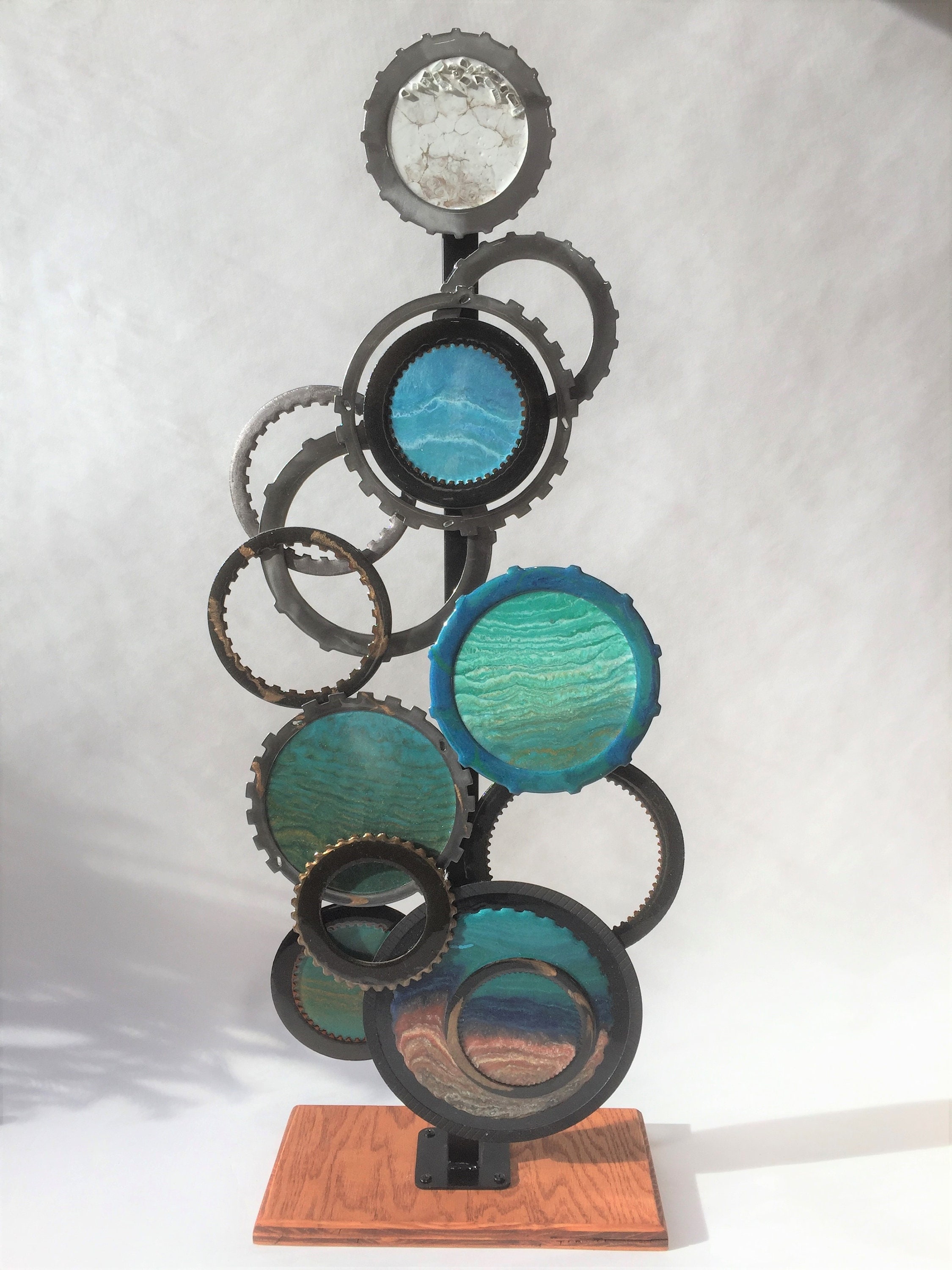 Epoxy Resin Art With Gears Steampunk Upscale Industrial 3D Etsy