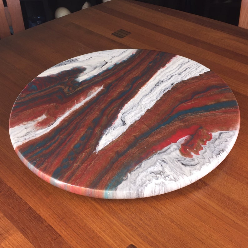 Lazy Susans Smooth Stone 1 Decorative epoxy turntable for Etsy