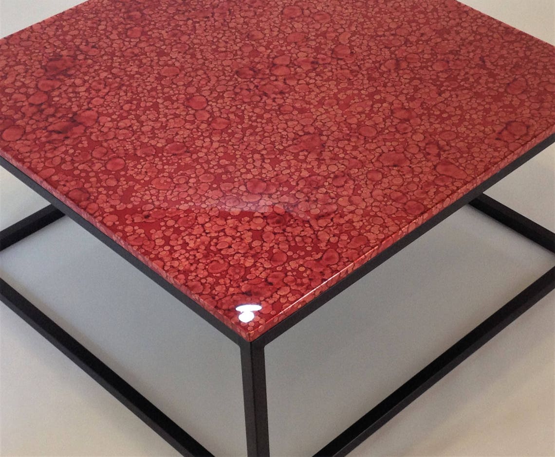 Red Copper Coffee Table Modern Decor Table Handmade With Etsy