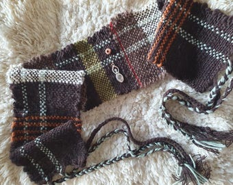 Fascia per grembo "Madre Terra". Filata e tessuta a mano.