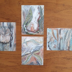 Un lot de 4 cartes postales de mes peintures image 1