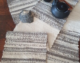 Table runner. Hand spun & hand woven. 230cmx22cm