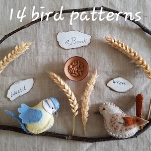 14 patrones de costura de pájaros, inspirados en la naturaleza, el folclore y la tradición Waldorf. Libro electrónico de PureHomeCraft.