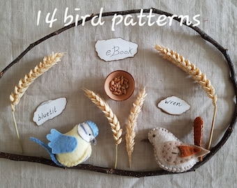 14 bird sewing patterns, inspired by nature, folklore and waldorf. PureHomeCraft eBook