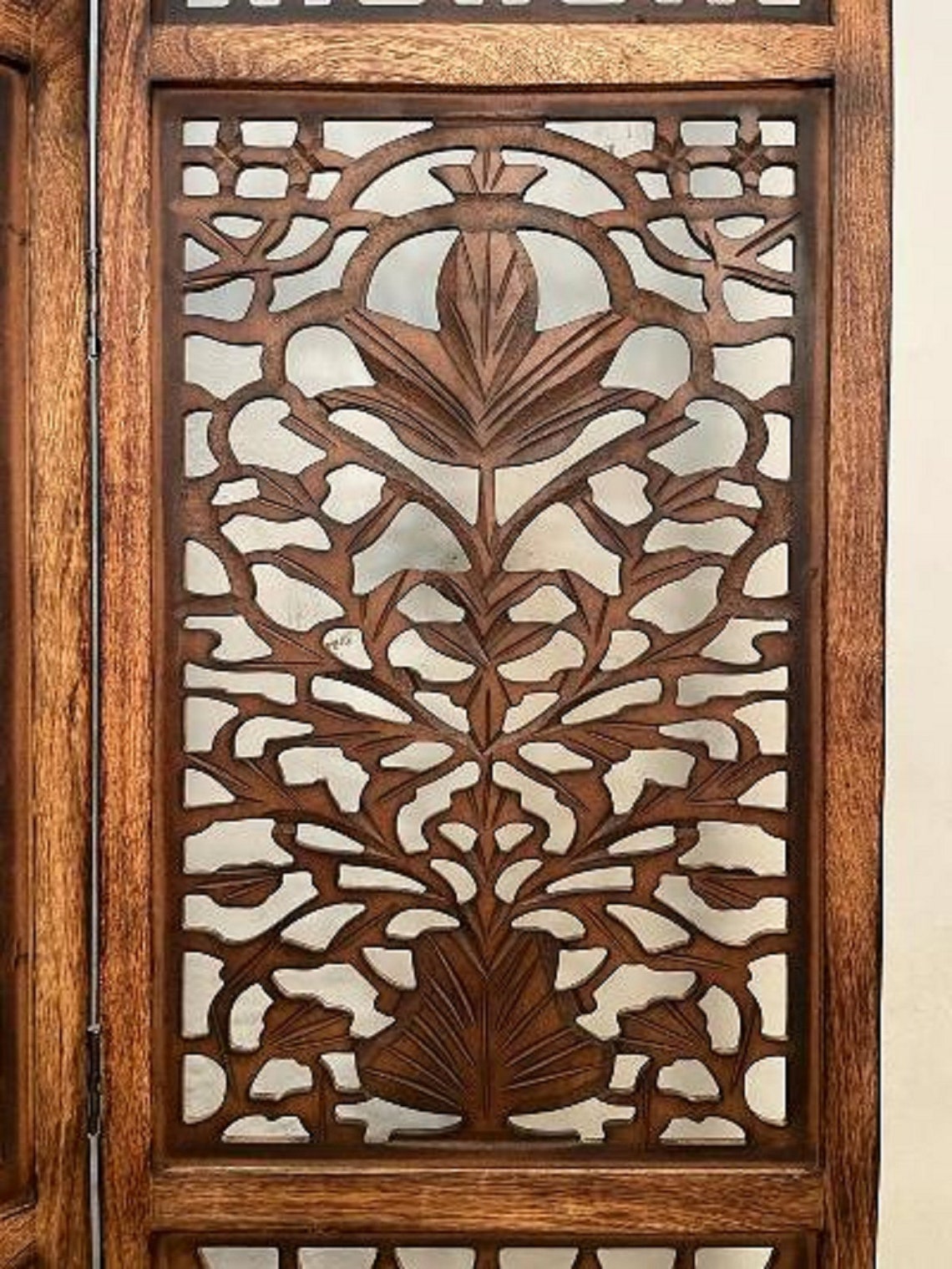 Wood Carved Screen Room Divider 72 Inches Etsy