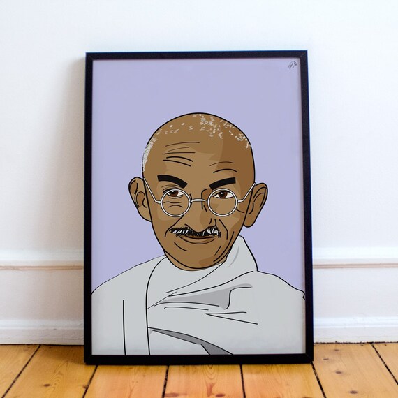 Mahatma Gandhi Poster Print India Hindu Pop Art Home Decor - Etsy
