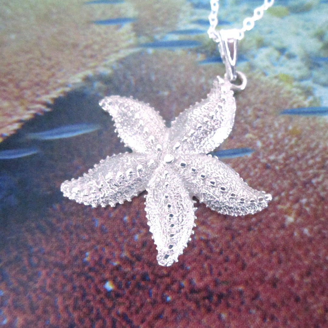 Sterling Silver Starfish Necklace: Ocean Sea Star Pendant - Etsy