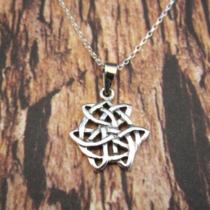 Unique Celtic Knot Pendant, .925 Sterling Silver, Choker Necklace, Irish Luck, Unique Charm