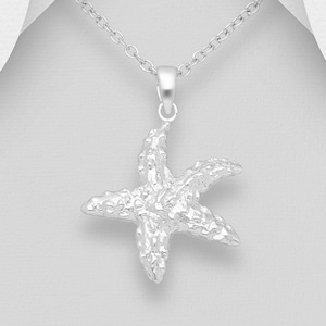 Starfish Necklace, .925 Sterling Silver, Starfish Pendant, Ocean, Sea Dewller, Sea Stars