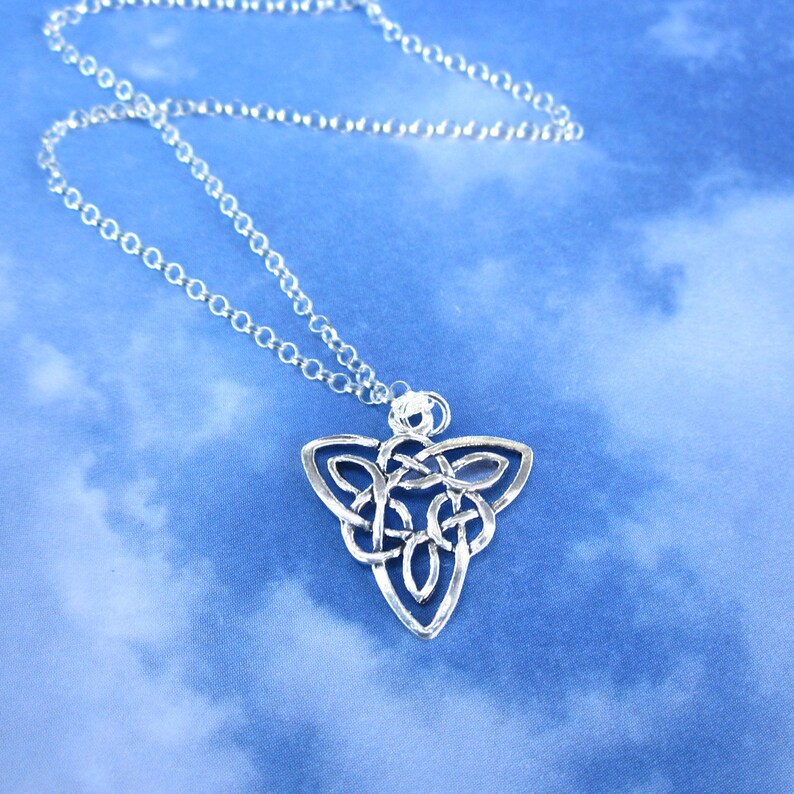 Trinity Knot Necklace Unique Celtic Necklace .925 Sterling Etsy