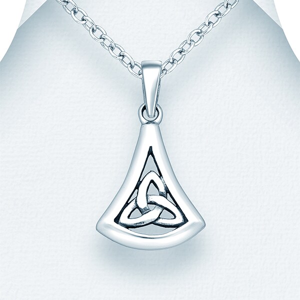 Small Celtic Trinity Necklace, .925 Sterling Silver, Drop Charm, Celtic Knot, Irish Charm