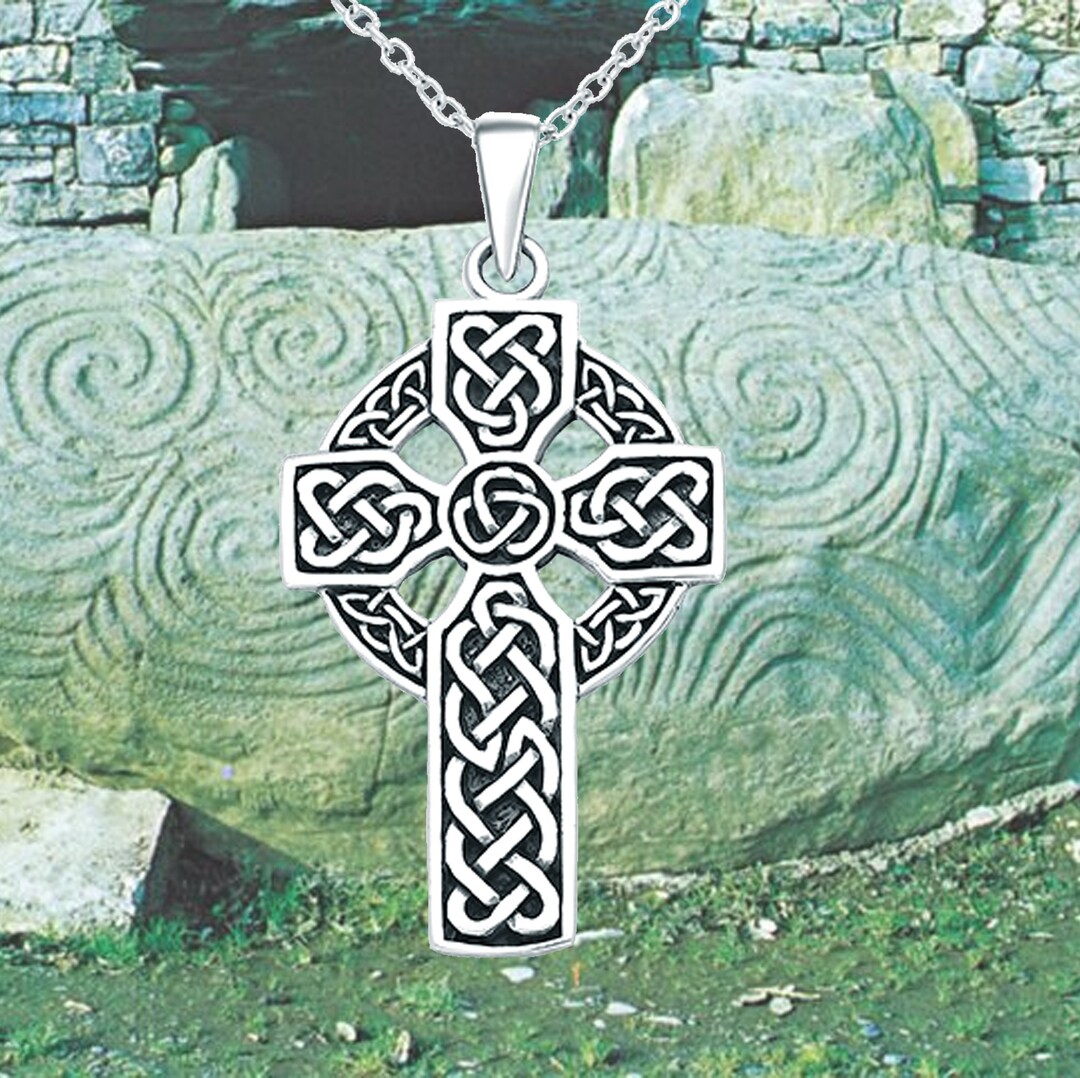 925 Sterling Silver Celtic Knot Cross Necklace: Large Pendant - Etsy