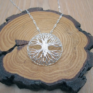 Tree Of Life Necklace, .925 Sterling Silver, Large Pendant, Cutout Tree